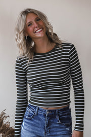 Olive Grove Stripe Tee