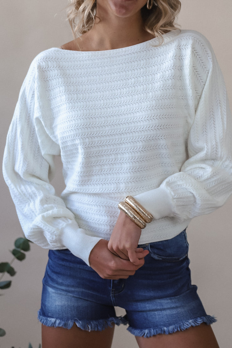 White Stacey Sweater