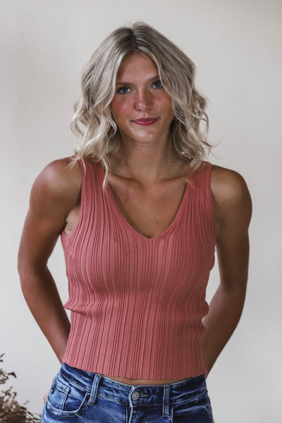 Mauve Essential Rib Tank
