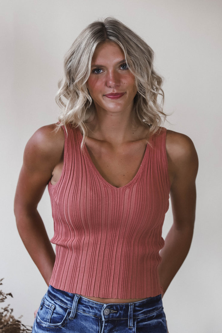 Mauve Essential Rib Tank