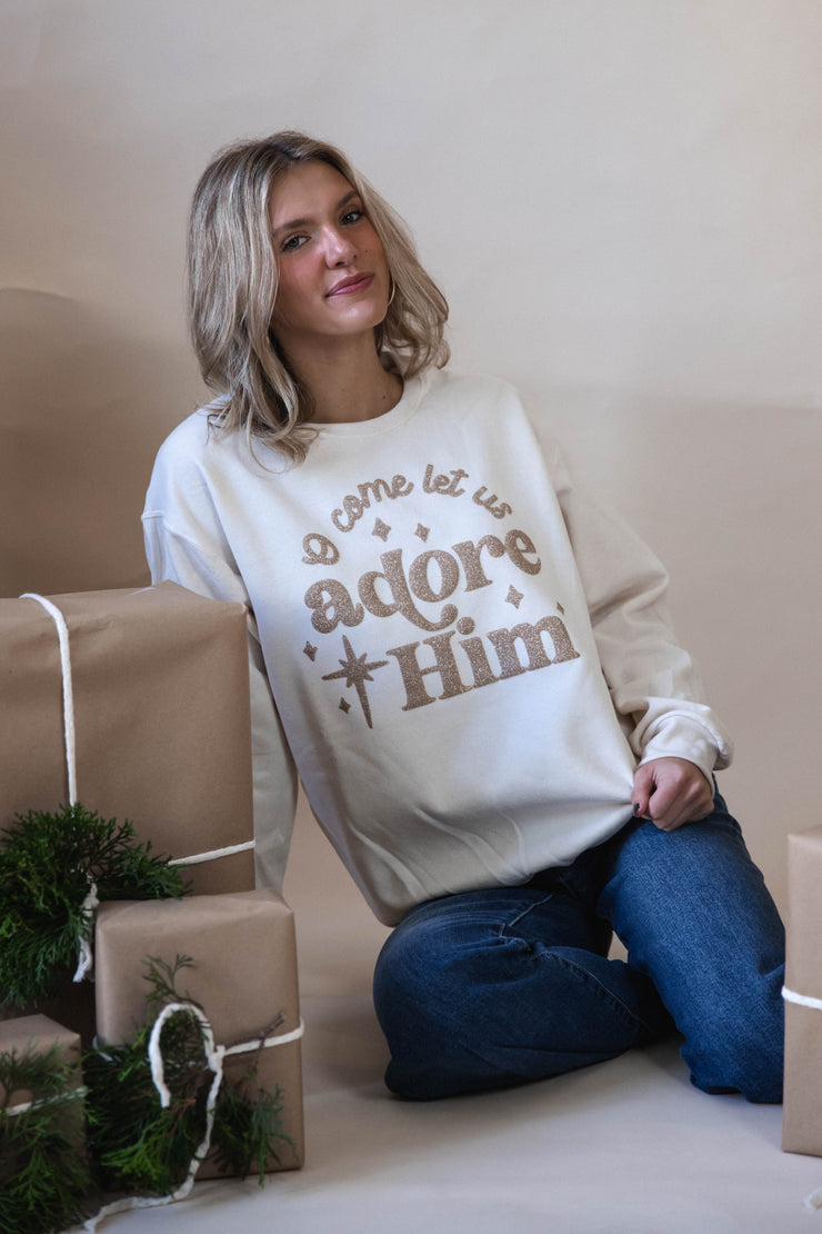 Adore him glitter sweatshirt