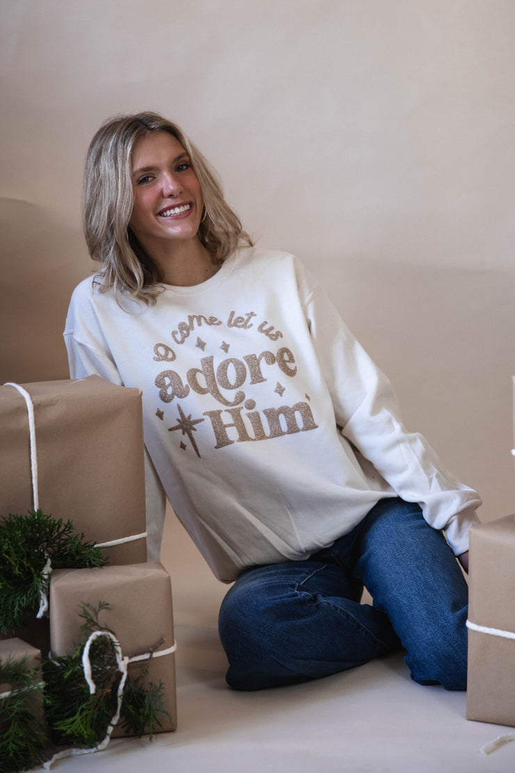 Adore him glitter sweatshirt