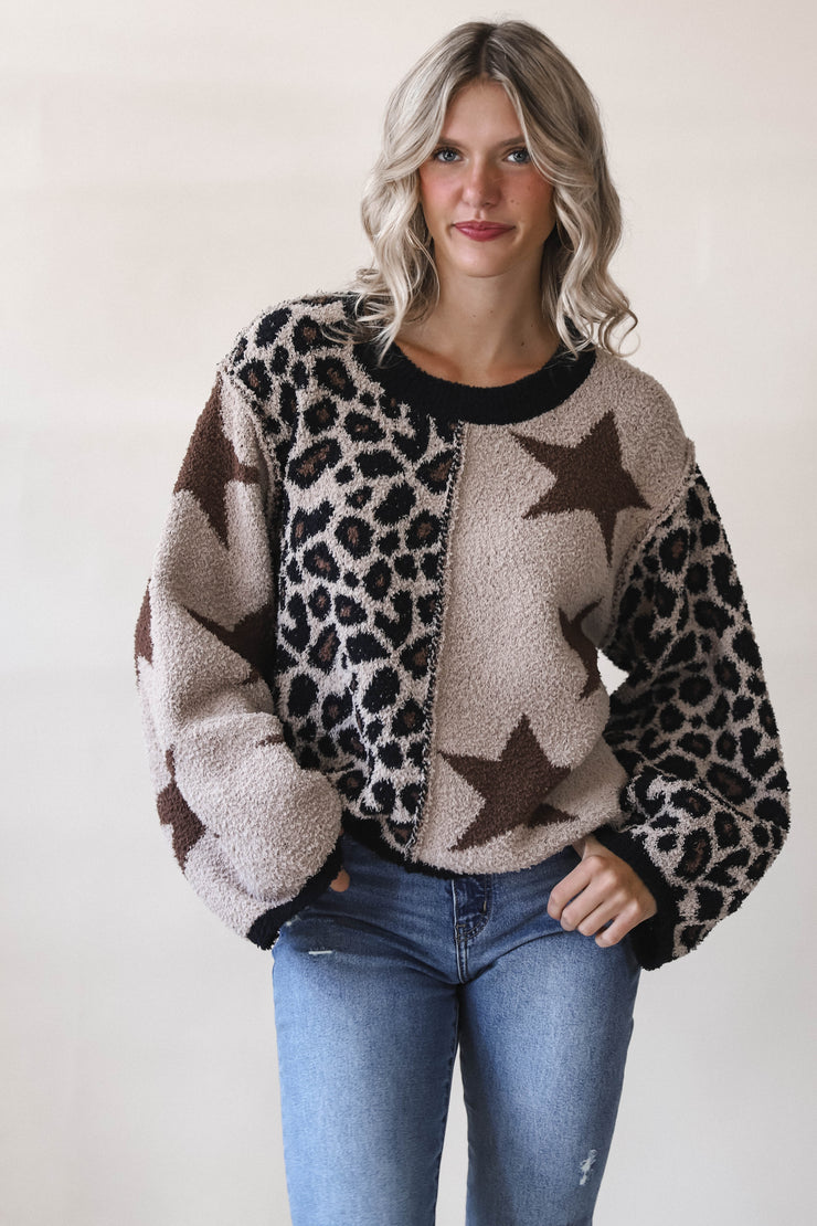 Leopard Star Sweater