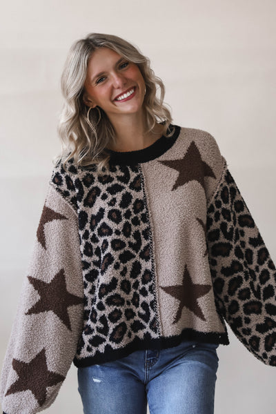 Leopard Star Sweater