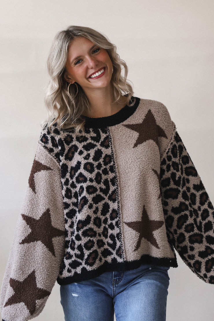 Leopard Star Sweater