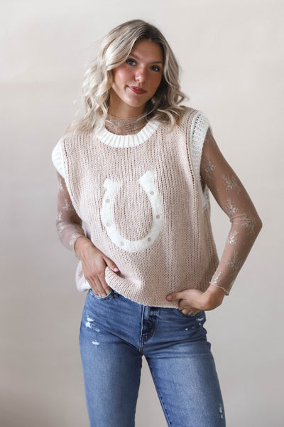 Lucky Horseshoe Sweater Vest