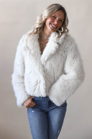Maria Ivory  Faux Fur Jacket
