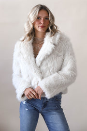 Maria Ivory  Faux Fur Jacket