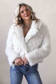 Maria Ivory  Faux Fur Jacket