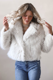 Maria Ivory  Faux Fur Jacket
