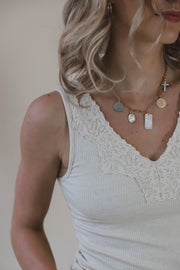 Dusty Taupe Lace Tank