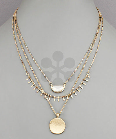 Howllite Disc Necklace