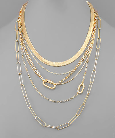 Paperclip Layered Necklace