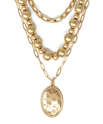 Hammered Antique Gold Necklace