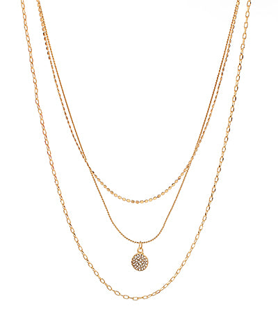 Pave Disc Necklace