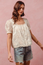 Square neck blouse