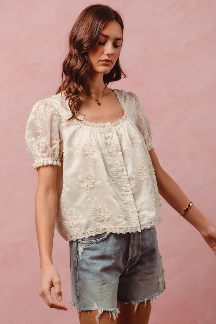 Square neck blouse
