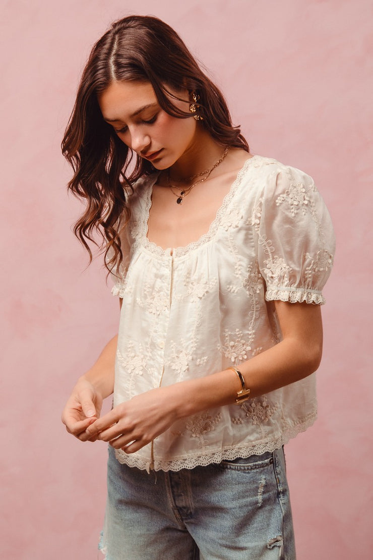 Square neck blouse