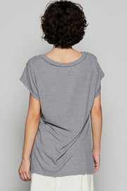 Grey Ribbed Tee