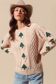 Embroidered Tree Sweater