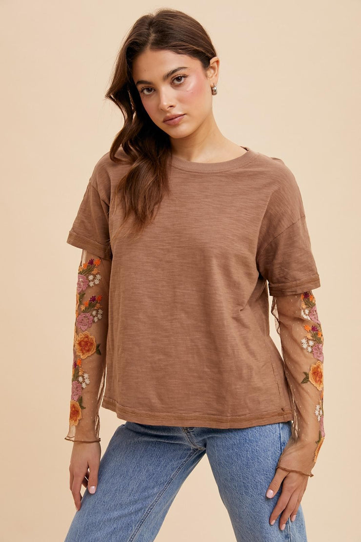 Layne Mocha Twofer Tee