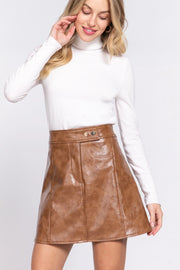 Mocha Muse Faux Leather Skirt