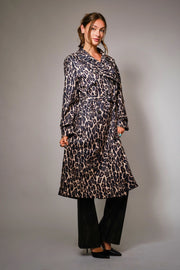 Leoapard Double Breasted Trench Coat