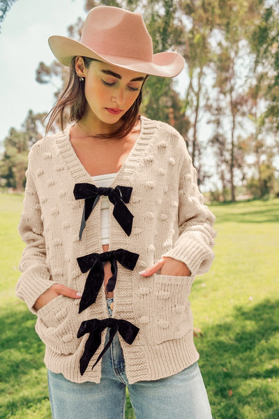 Black Bow Cardigan