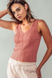 Mauve Essential Rib Tank