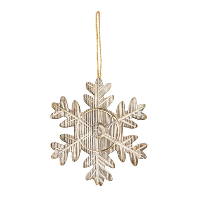 Etched Wooden Snowflake Ornament