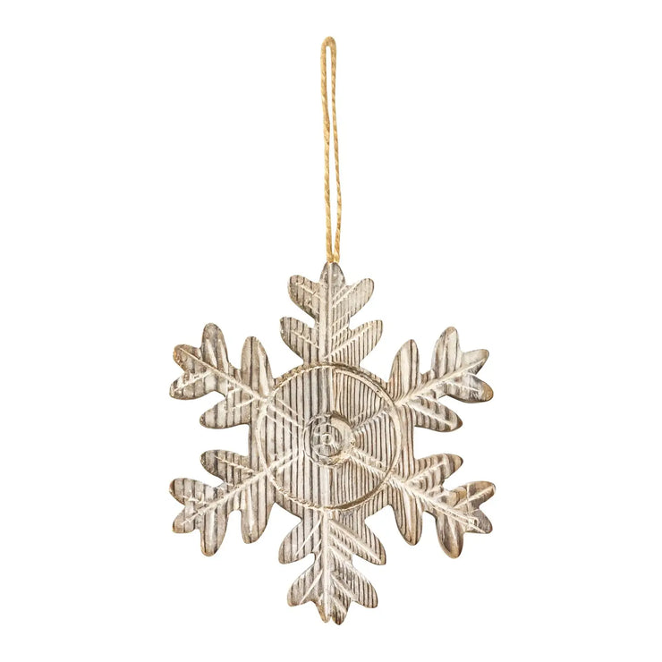 Etched Wooden Snowflake Ornament