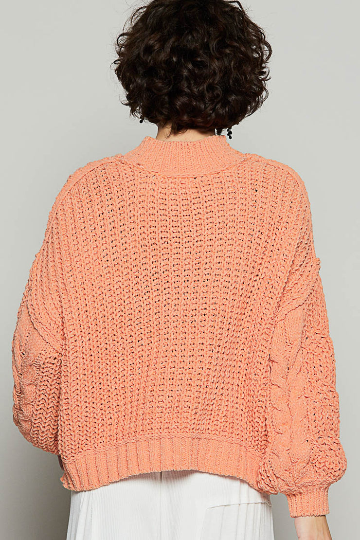 Peach Twist Sweater