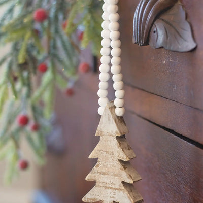 Wooden Tree Beaded Ornament