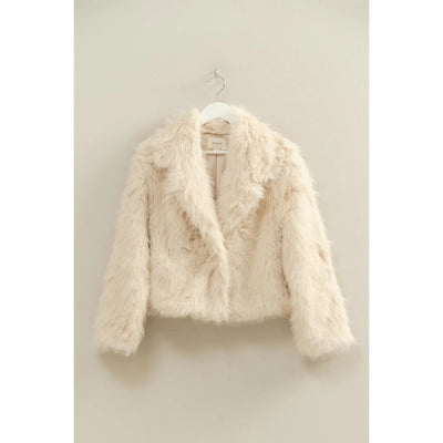 Maria Ivory  Faux Fur Jacket