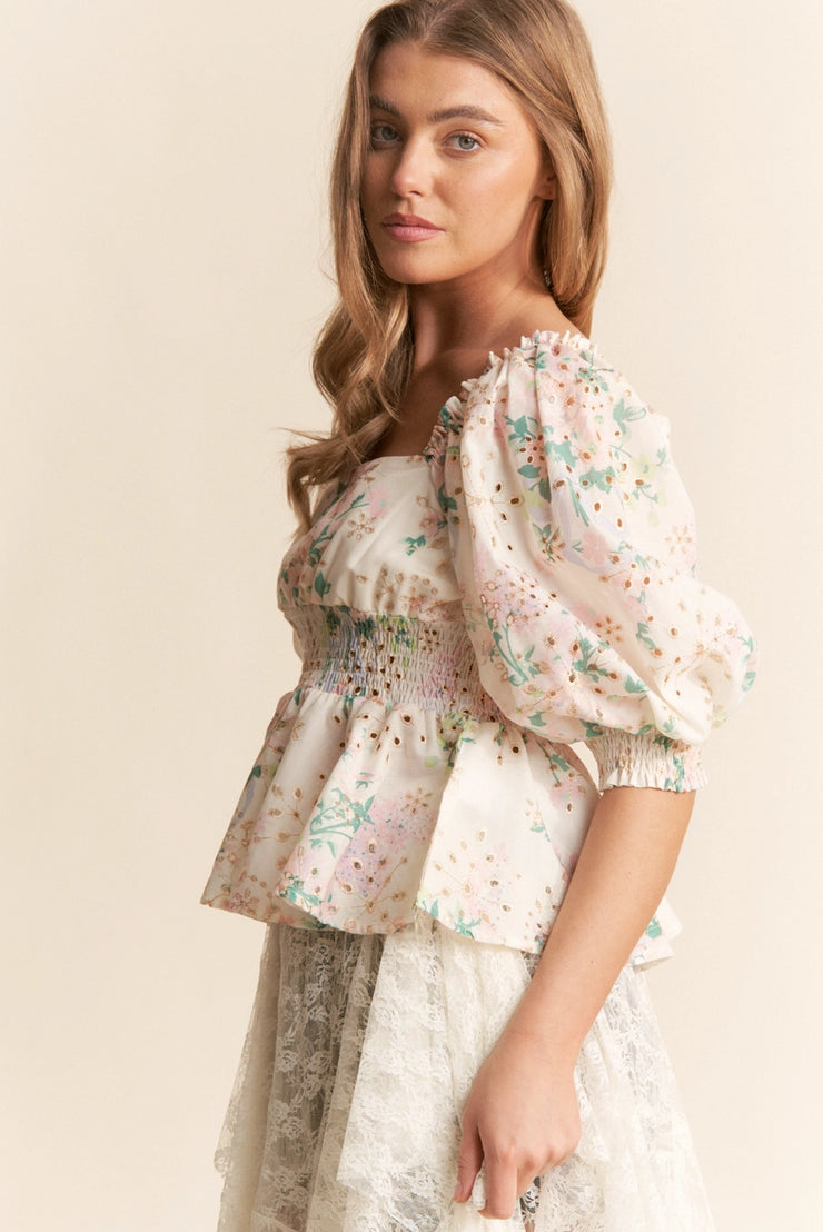 Floral Smocked Blouse