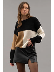 Camel Colorblocked Sweater