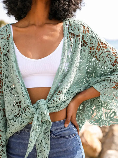 Mint Crochet Kimono