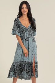 Blue Mirage Midi Dress