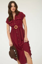 Burgundy Dreams Midi Dress