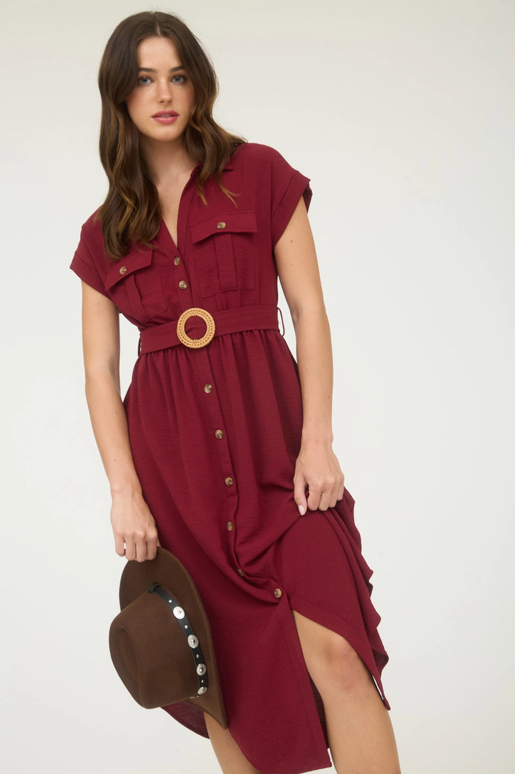 Burgundy Dreams Midi Dress