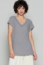Grey Ribbed Tee