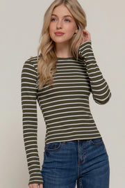 Olive Grove Stripe Tee