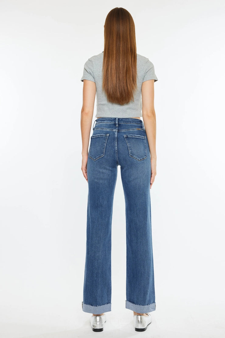 High Rise True Straight Jeans