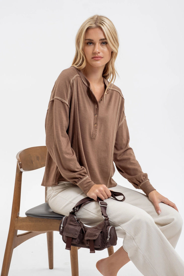 Mocha Bubble Henley