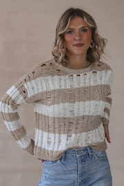 Khaki Striped Sweater