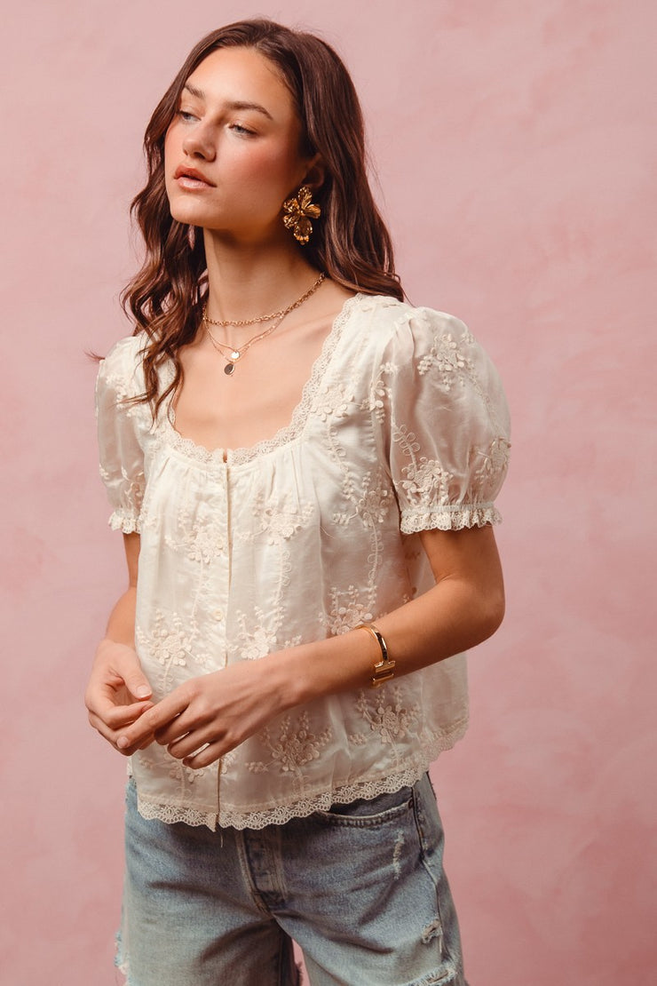 Square neck blouse