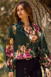 Evergreen Floral Blouse