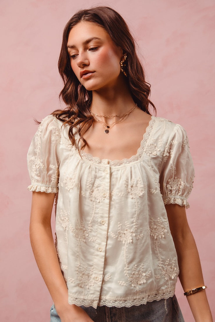 Square neck blouse