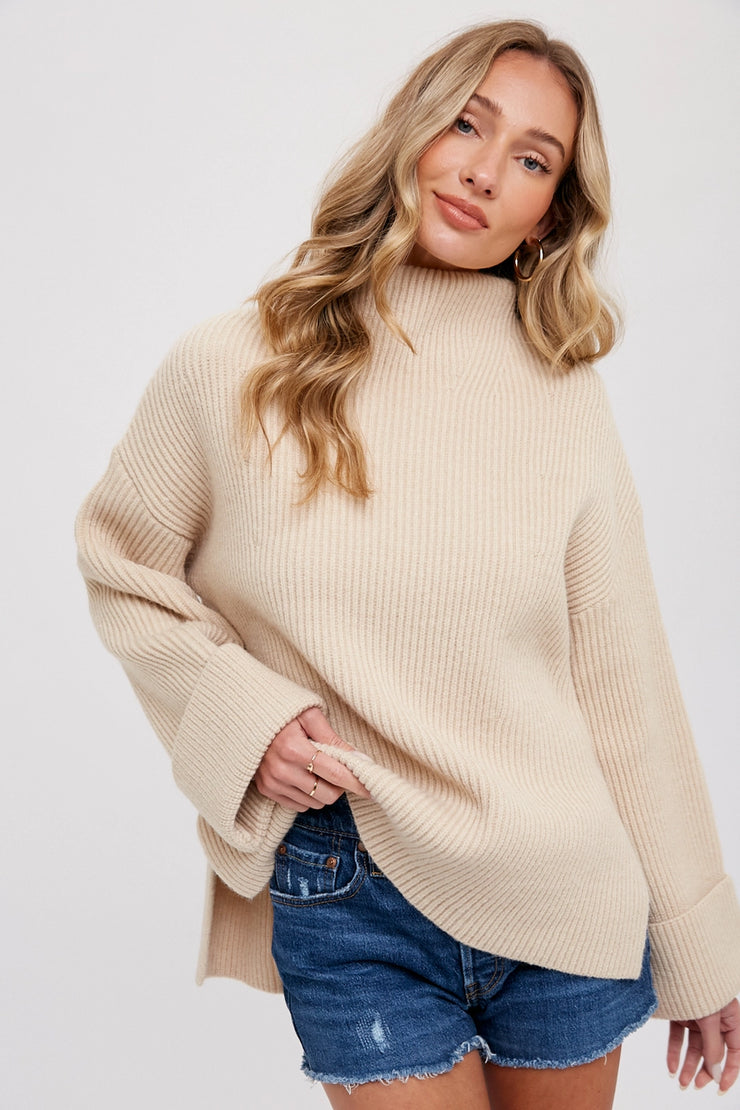 Free Falling Turtleneck Ivory Sweater