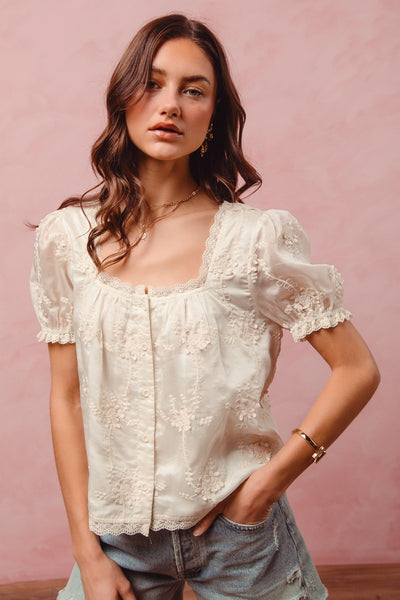 Square neck blouse